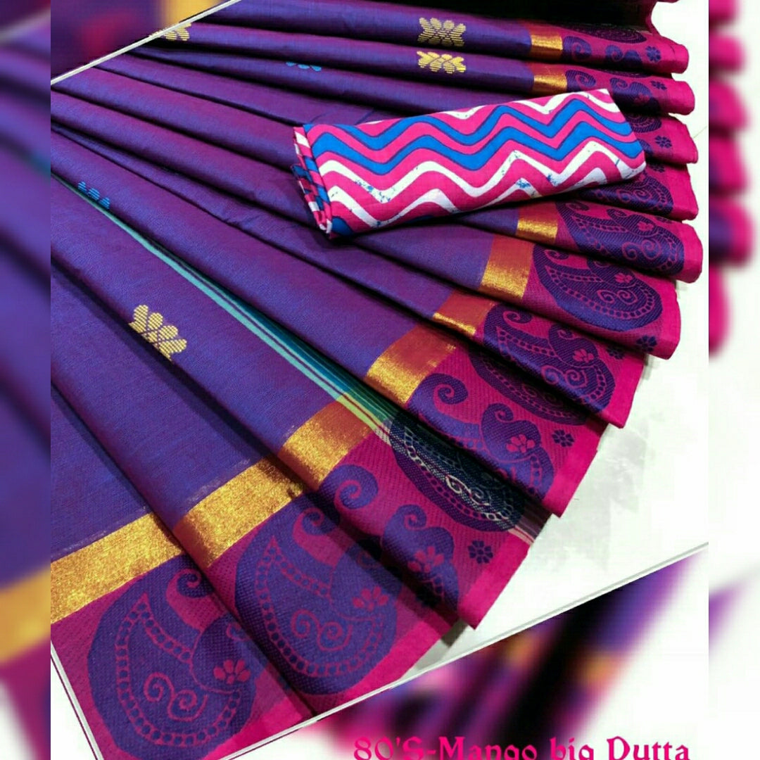Purple Chettinad Cotton Saree