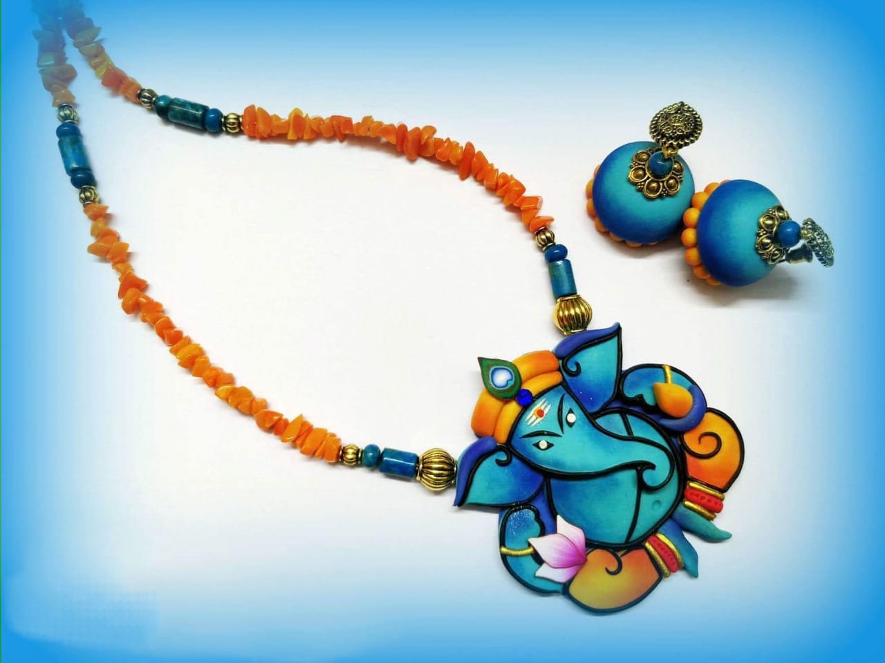 Light Blue Ganesha Polymer Set