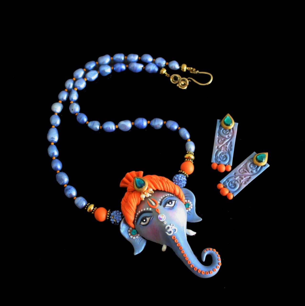 Bright Blue Ganesha Polymer Set