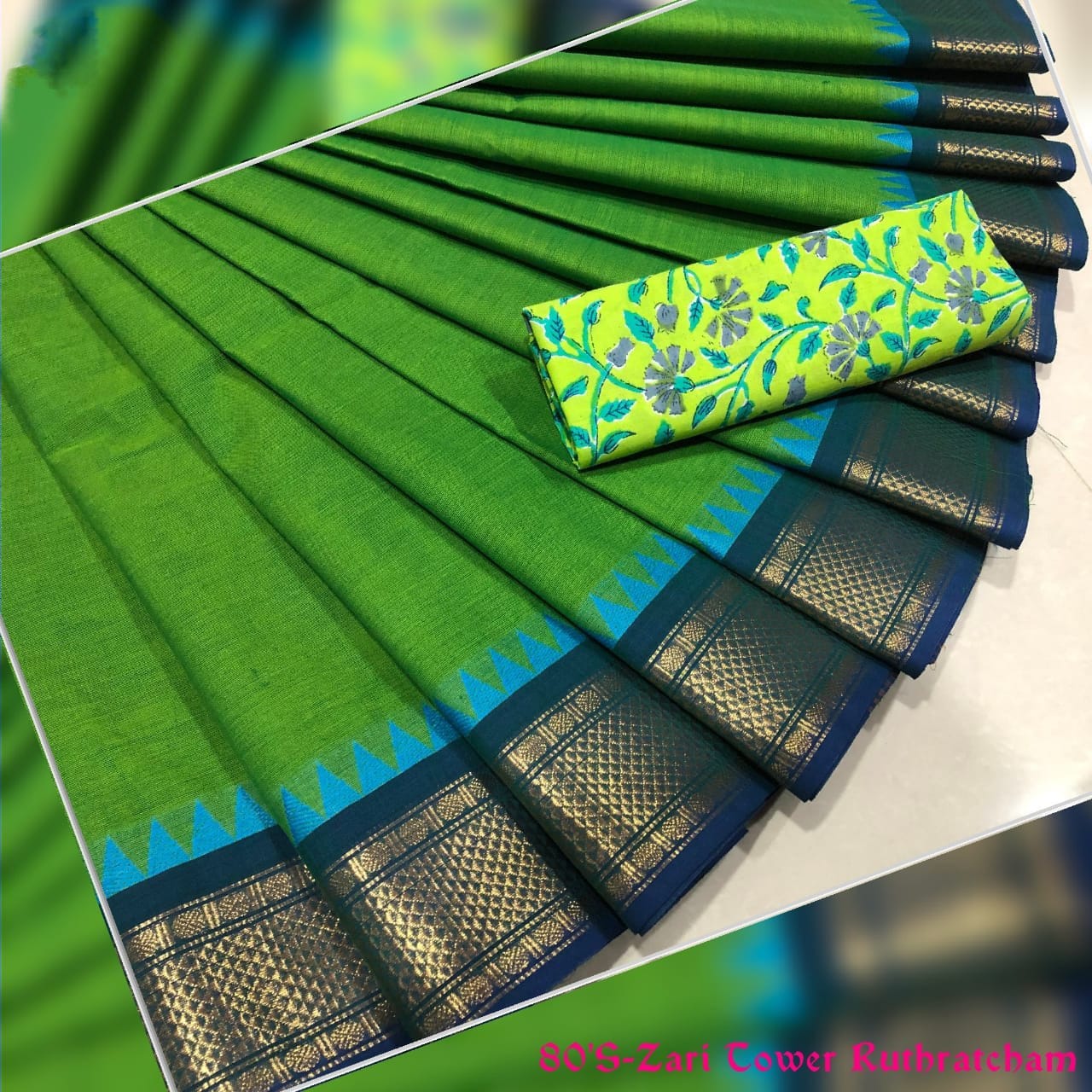 Green Chettinad Cotton Saree