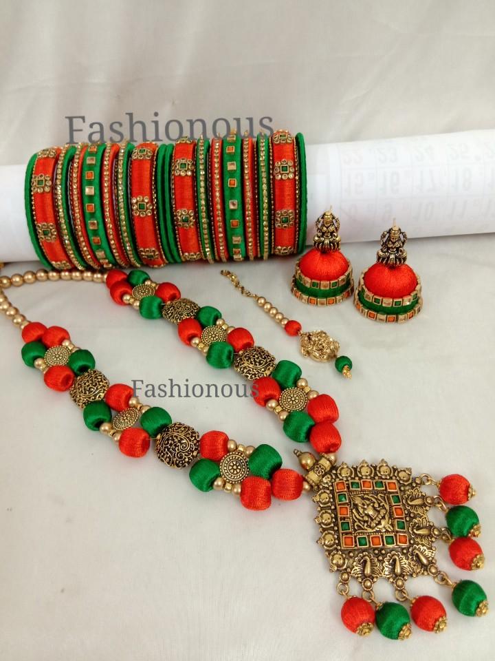 Thread jewellery set online deals