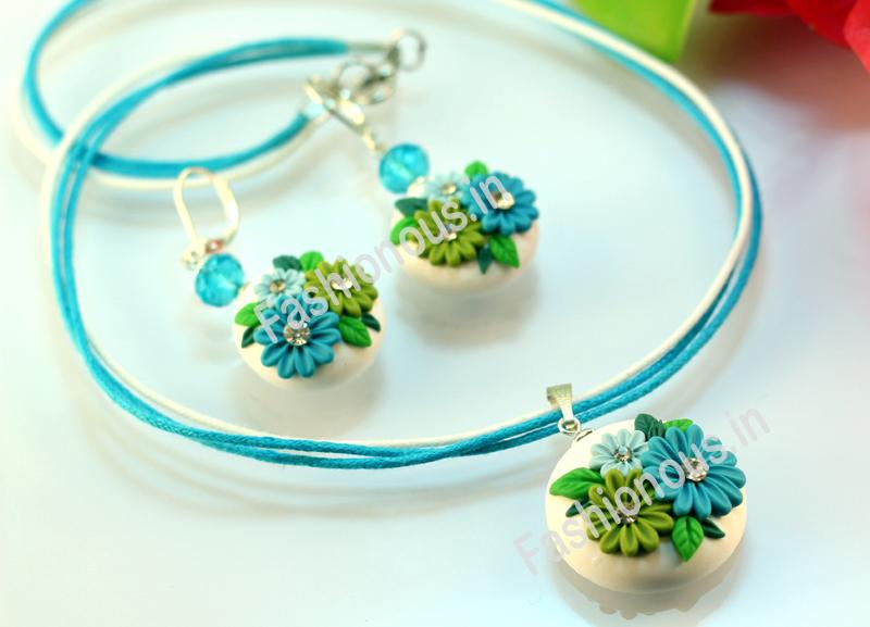 White Garden Necklace and Earrings-ZAPCNS-031