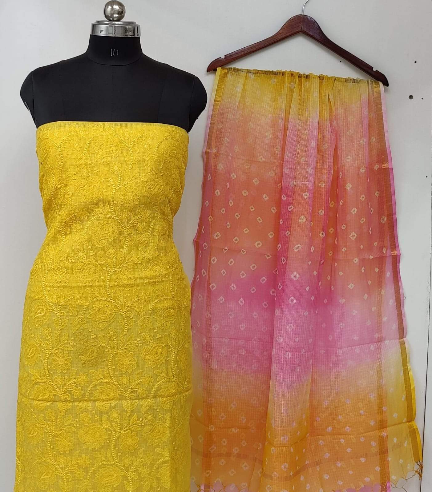 Yellow Chicken Kari Dress Material