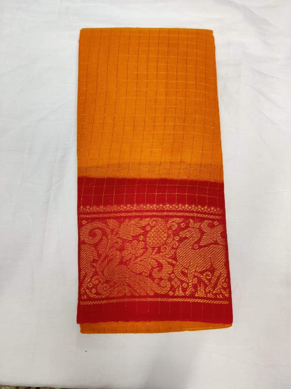 Madurai Sungudi Sarees with Double side Jari Border MSS 015