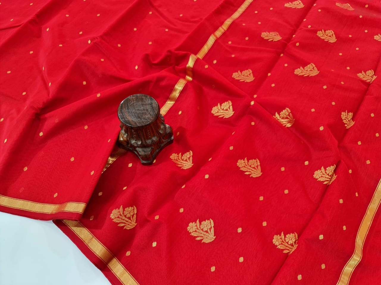 Chanderi Cotton Silk Saree Red CSS-002