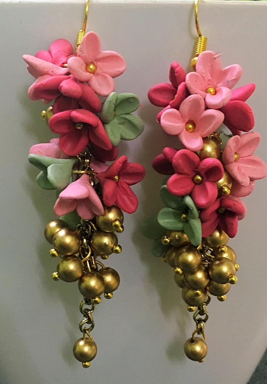 Colorful Flower Polymer Clay Earrings