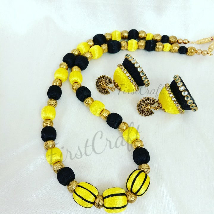 Green-Black Silk Thread Jewellery