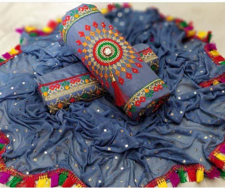 Embroidered Unstitched Dress Material - CEDM001