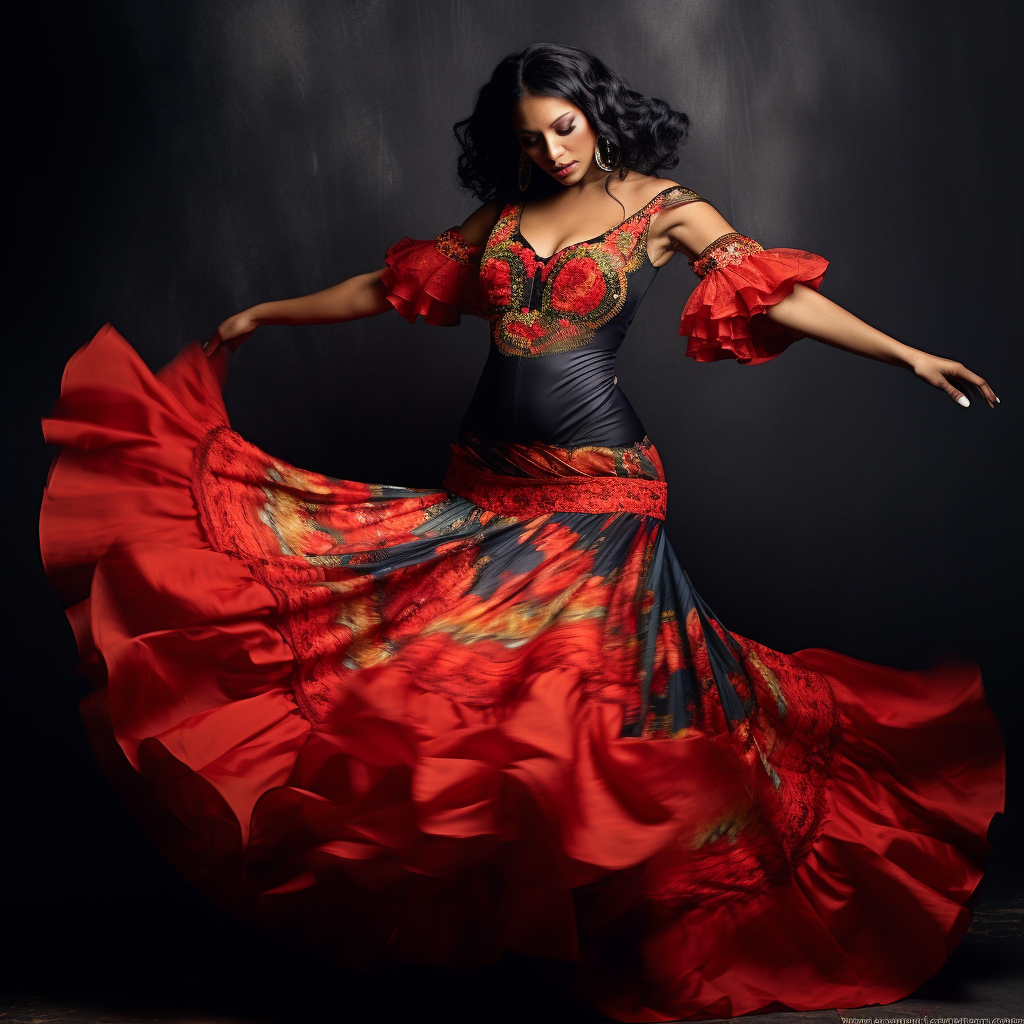 fitted lace wedding dress Red Flamenco dress female opening dance big swing Spanish Bullfighting  dance costume Opening dance Chorus costumes stage dancer costumes –  Moderndancedress.com main image 1