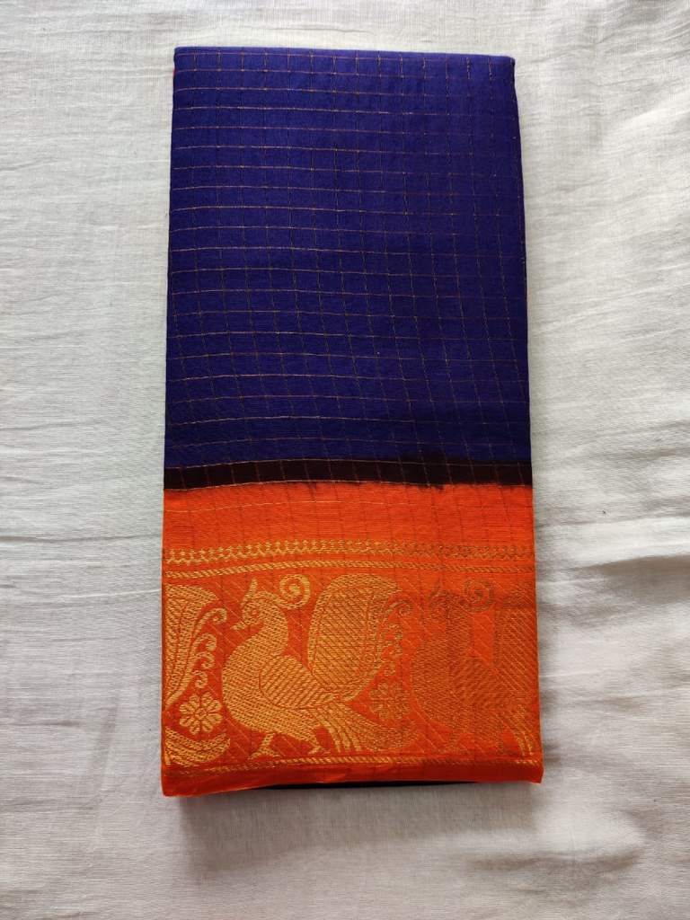 Eggplant violet Colour, Kanchipuram Soft Silk Saree. – Pulimoottil Online