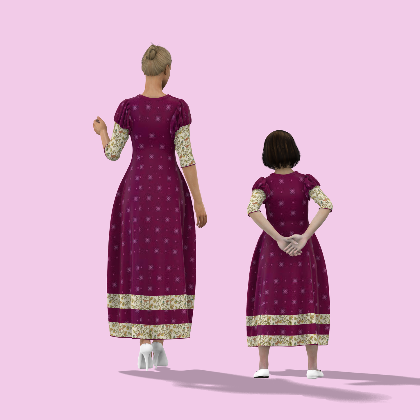 Folklore Fashion Mom-Daughter Combo Dress - MDC006 (Stitching Service)