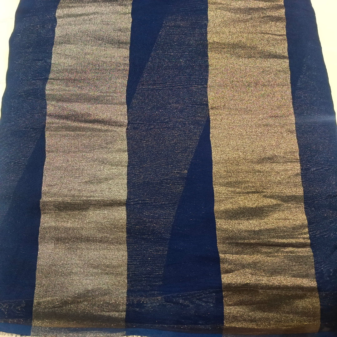 Blue Organza Patta Fabric