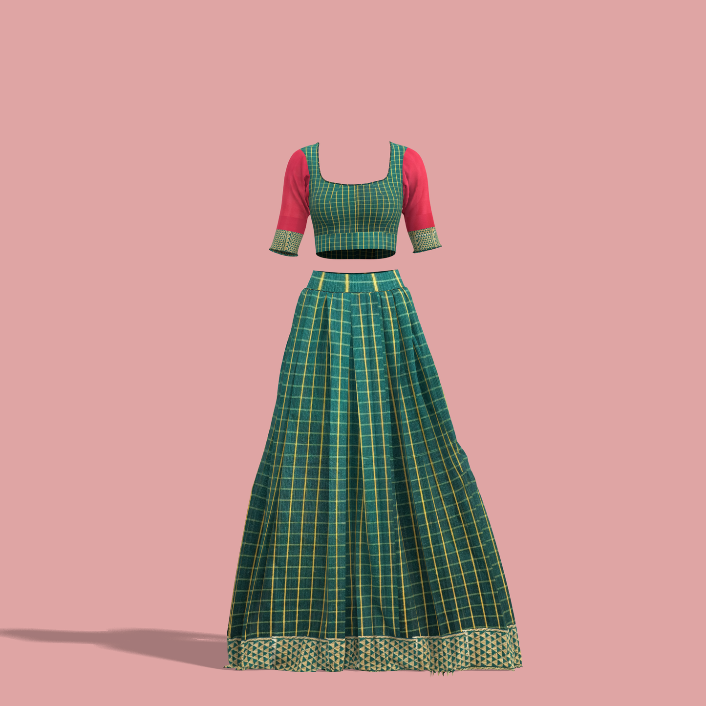 Gracefull Glam Customised Box Pleated Lehenga Choli CWL012