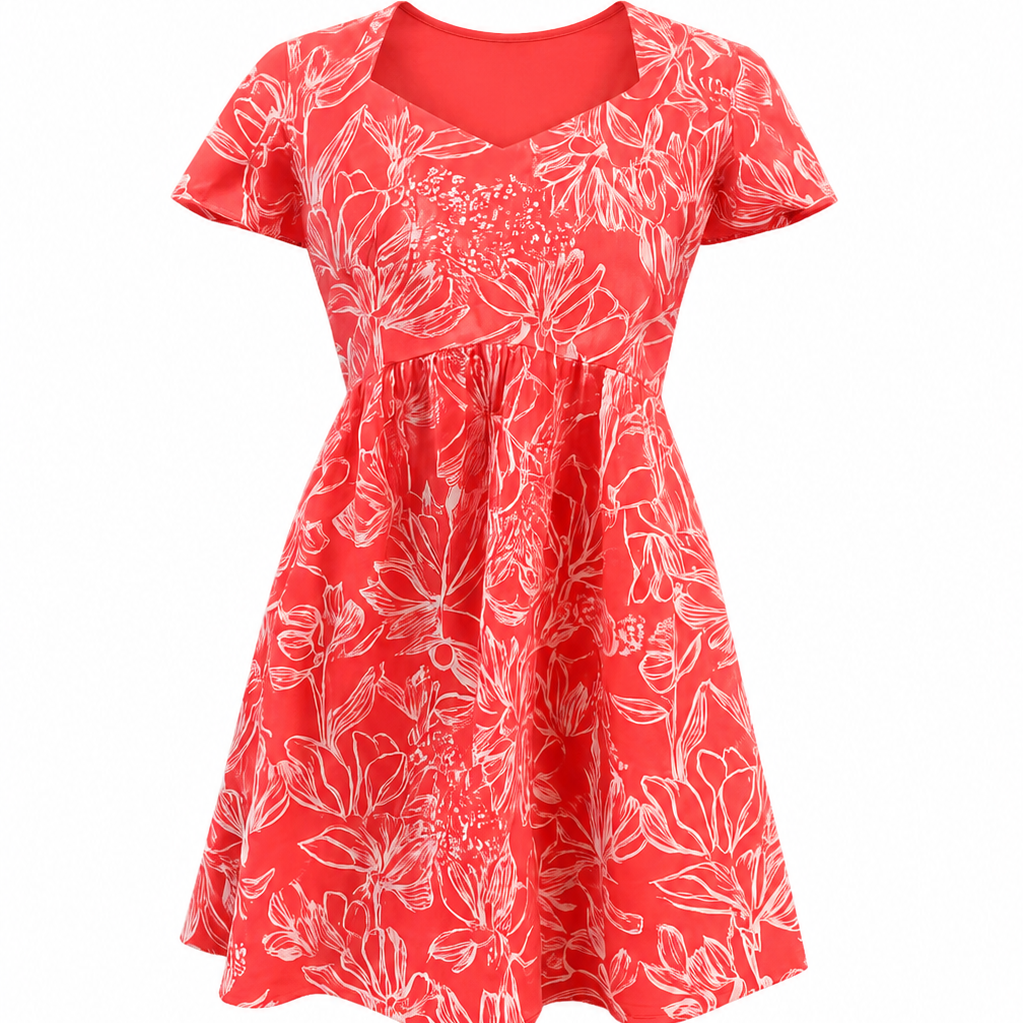 Fashionous Coral Bloom Peplum Top – Floral Print Cotton Top 🌺