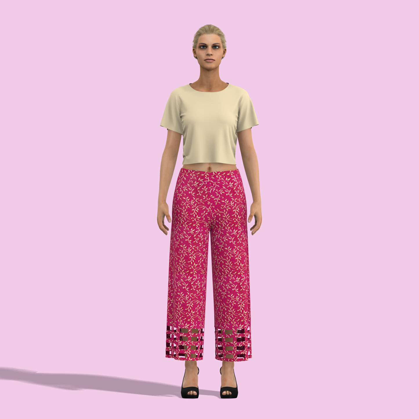 Delicate Details Cutwork Customized Palazzo Pants - CPS001 (Stitching Service)