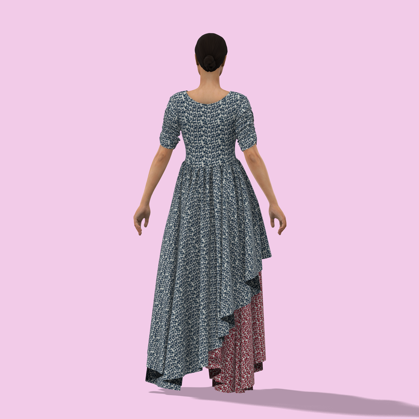 Enchanting Flow Customised Asymmetric Layer Dress - CDSS056 (Stitching Service)