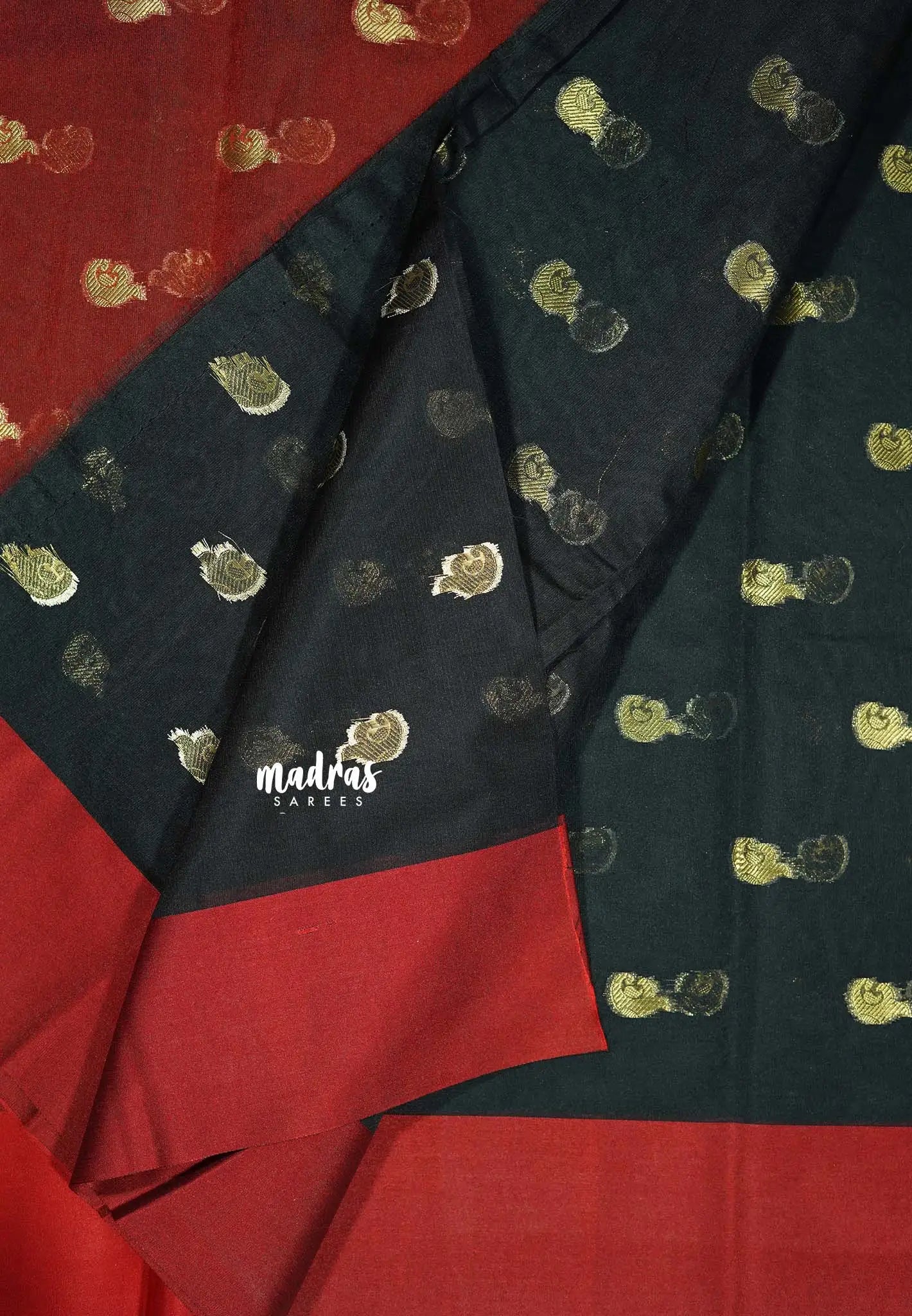 Moonless Magic - Durga - Banarasi soft cotton silk Saree with buttas