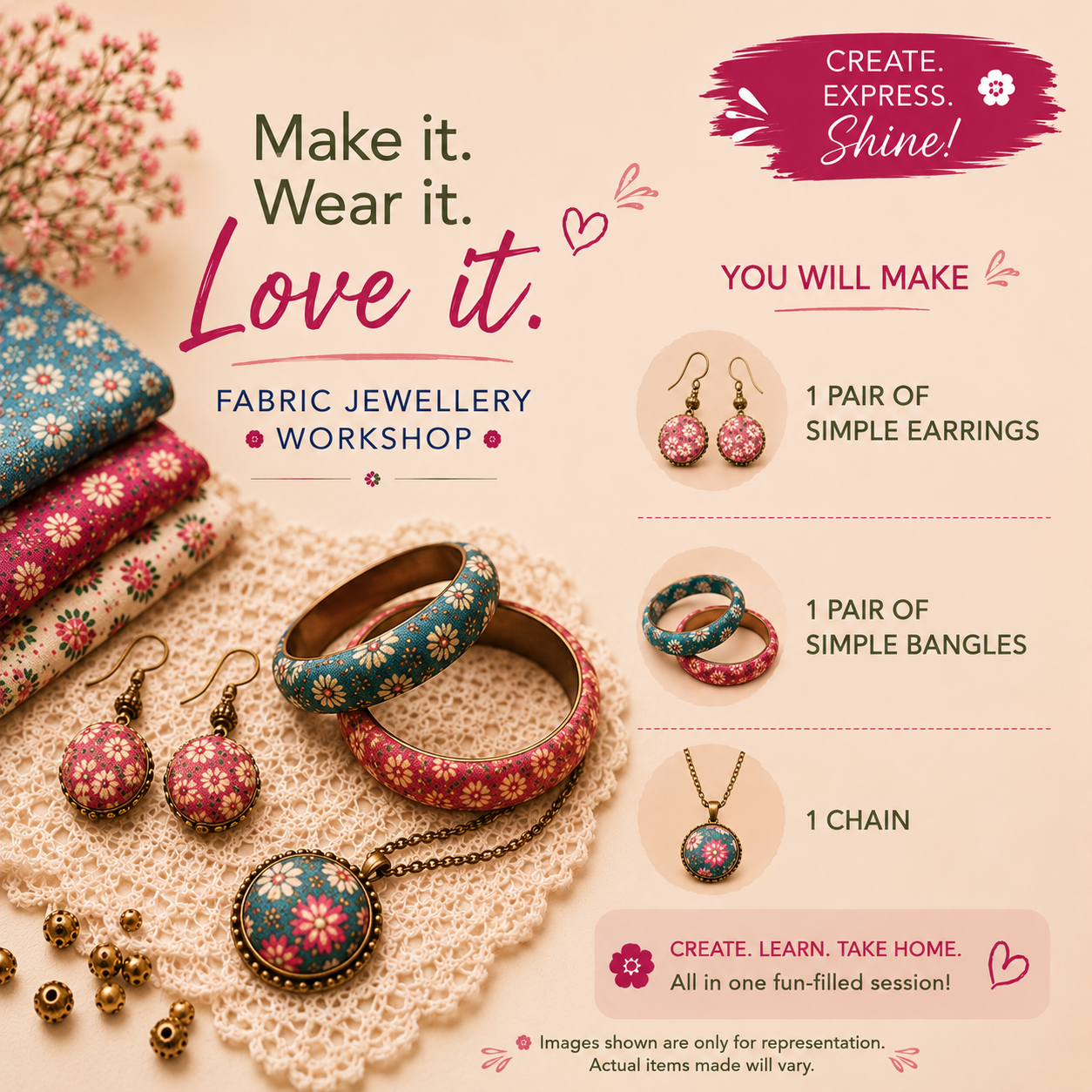 Fabric Jewellery Making Workshop