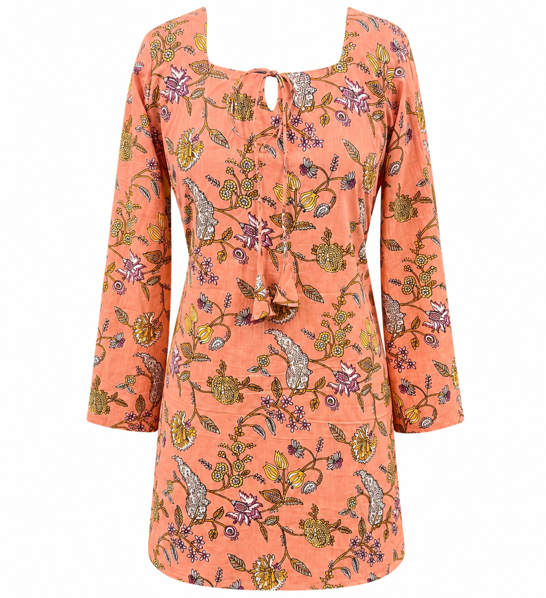 Floral Symphony Cotton Kurti | Fashionous
