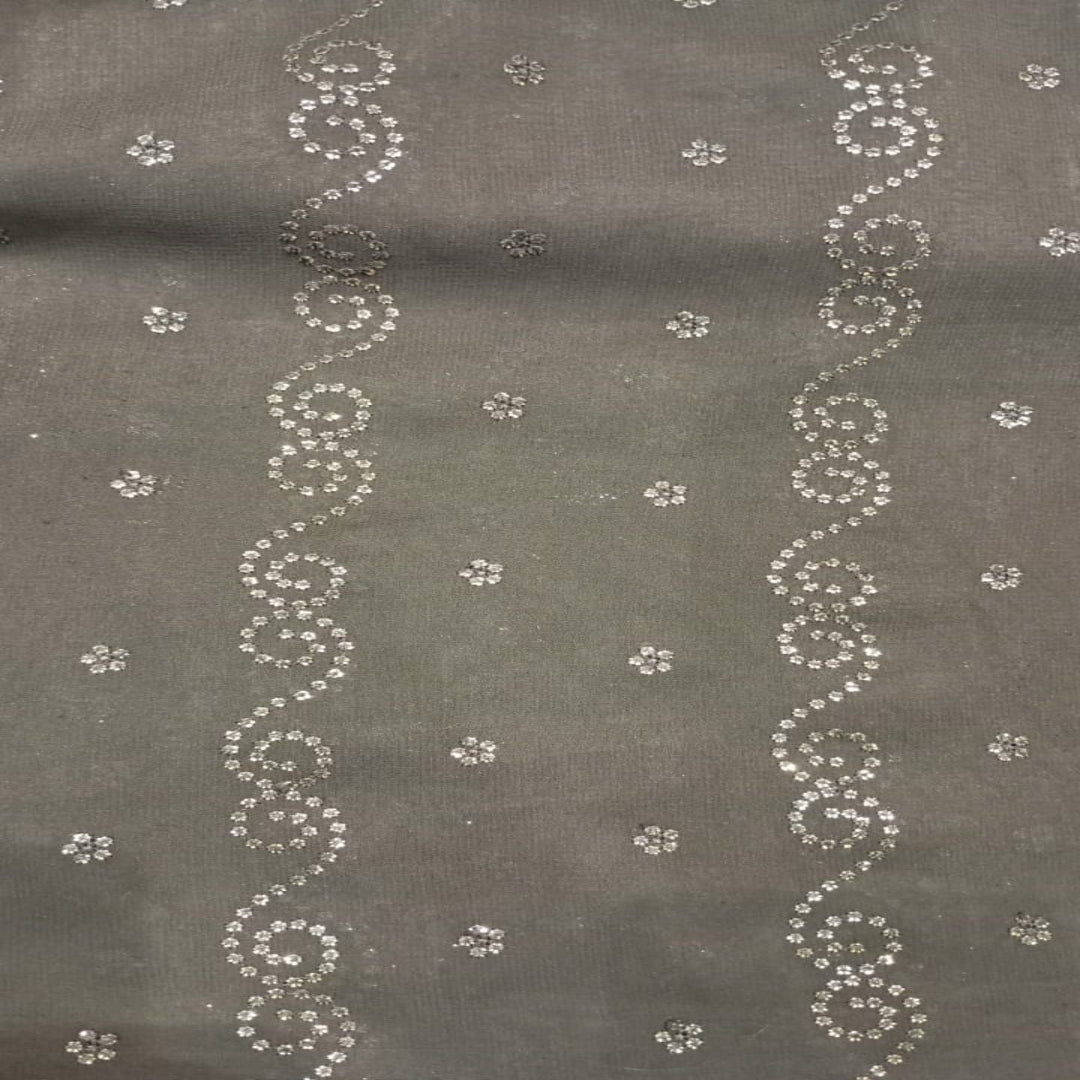 Grey georgette small embroidery 
