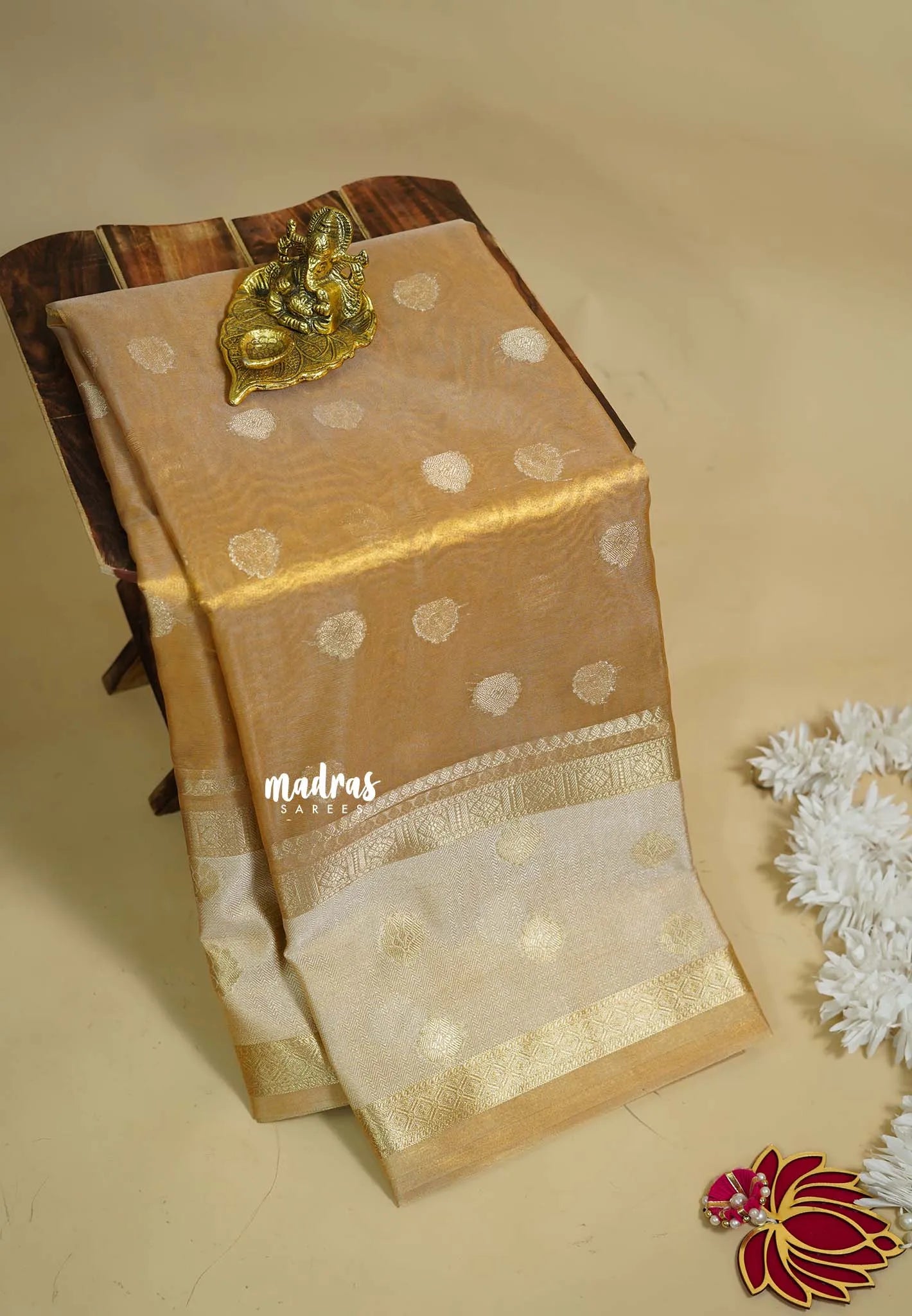 Golden glam  - Soft Organza Tissue Silk Blend Saree