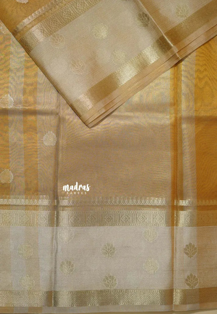 Golden glam  - Soft Organza Tissue Silk Blend Saree