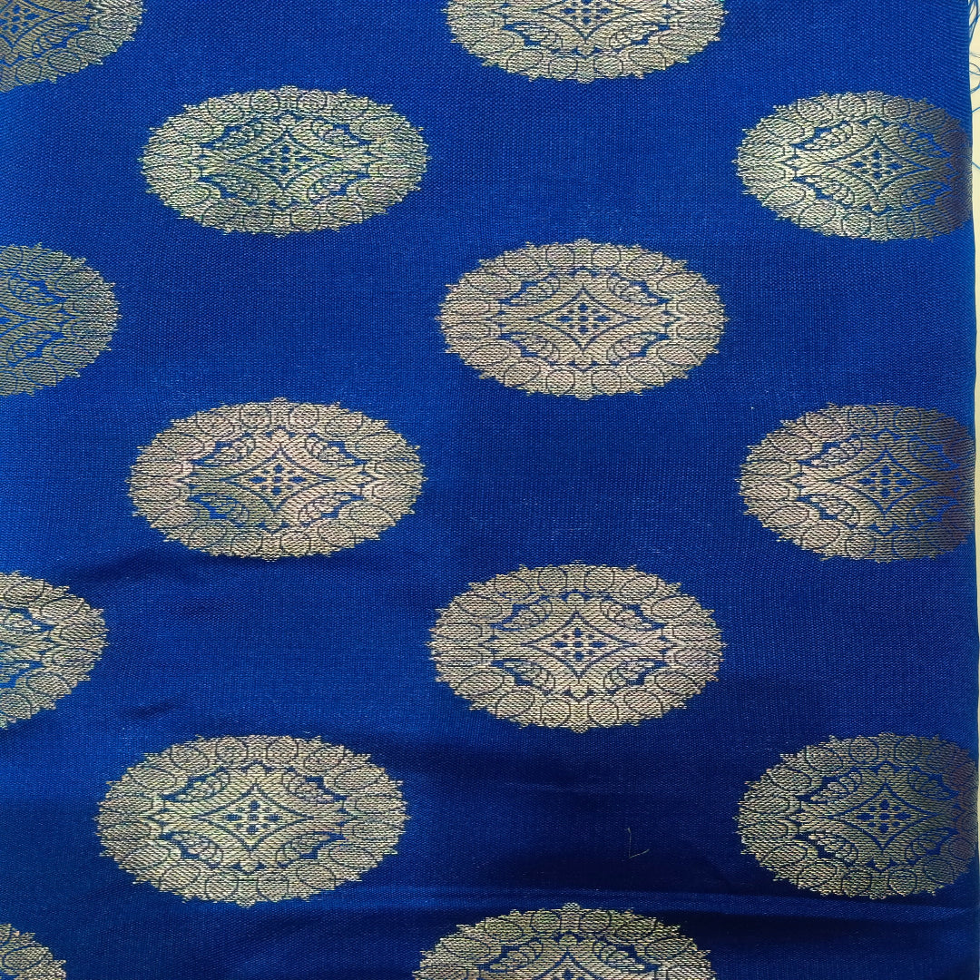 Blue Banarasi Zari Fabric