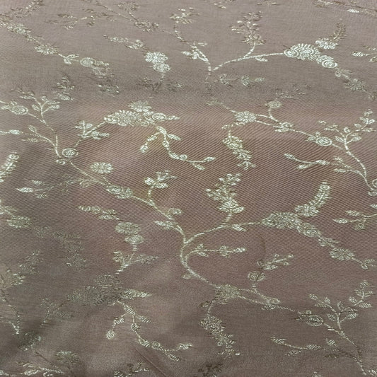 Onion Pink Banarasi Silk Fabric