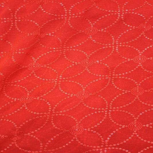 red georgette embroidery 