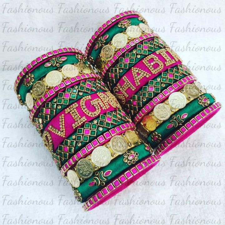 Eternal Embrace - Engraved Silk Thread Bangles - STB002