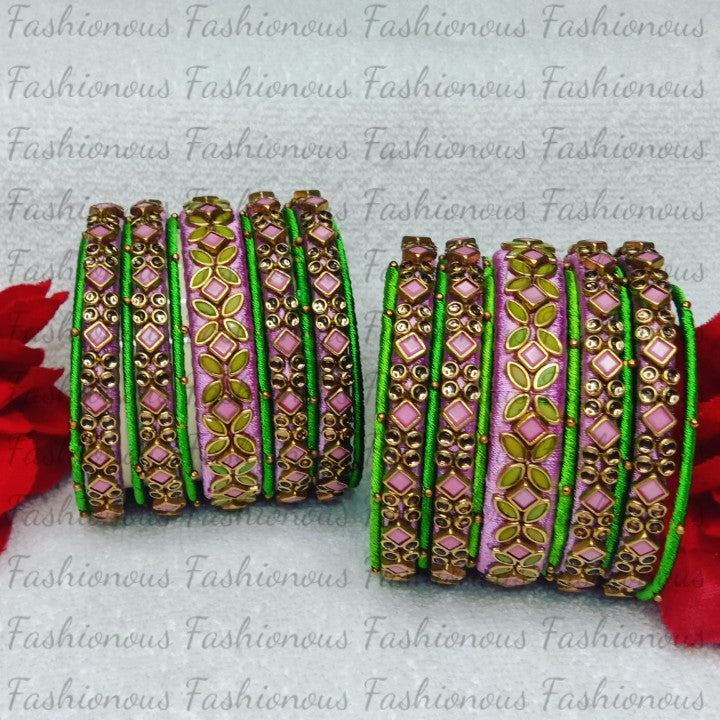 Dreamy Delight Silk Thread Bangles - STB008