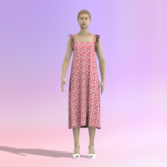 Ruffled Temptation Customised A-Line Slit Dress - CDSS045 (Stitching Service)
