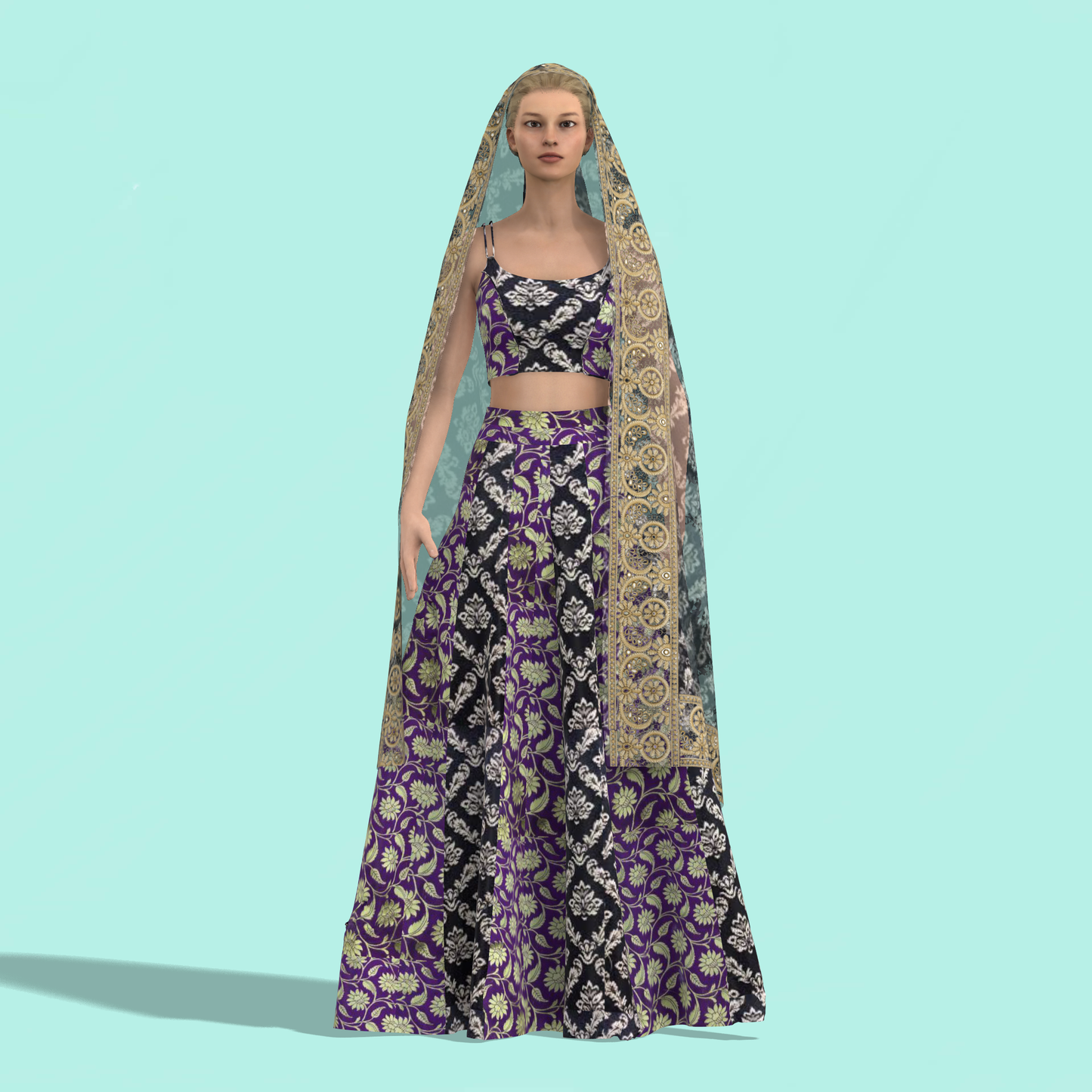 Spaghetti Bliss Customised Panel Lehenga - CWL004 (Stitching Service)