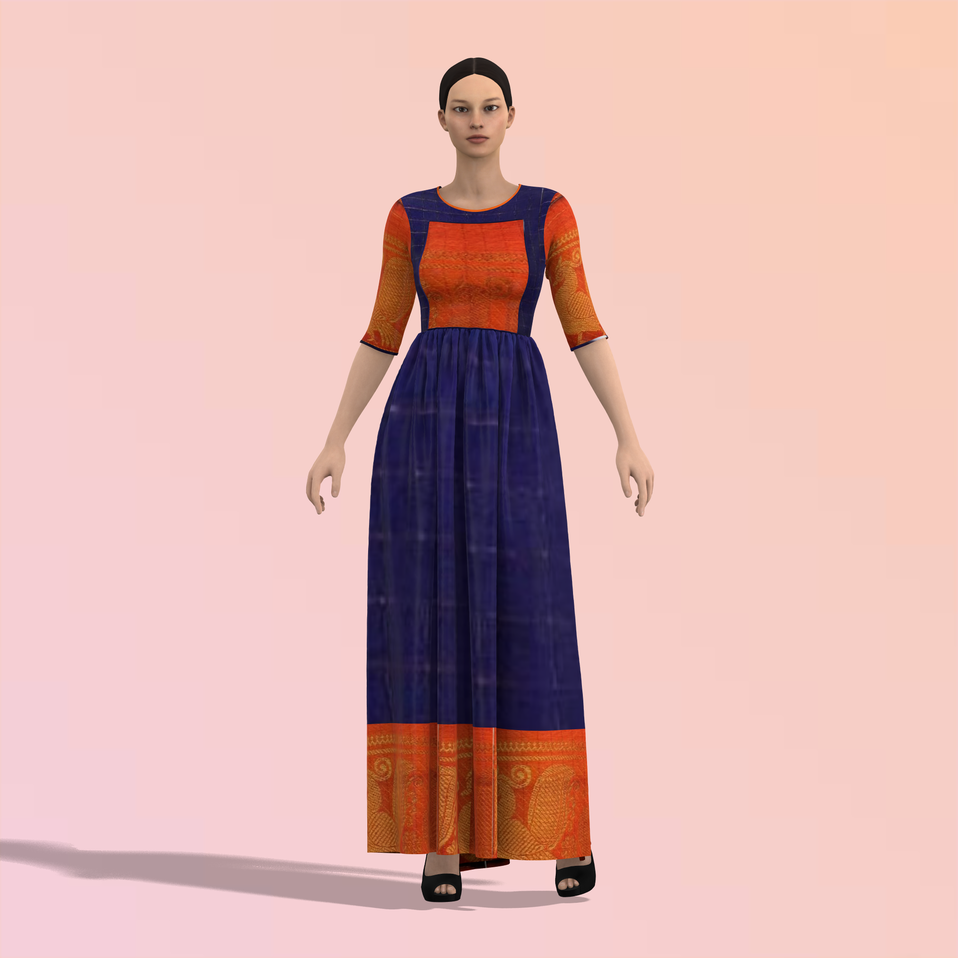 Ethereal Elegance Customized Sungudi Gown - CSG001 Fashionous Ethereal Elegance Customized Sungudi Gown - CSG001 Fashionous