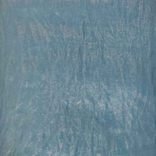 Teal Blue Space Silk fabric