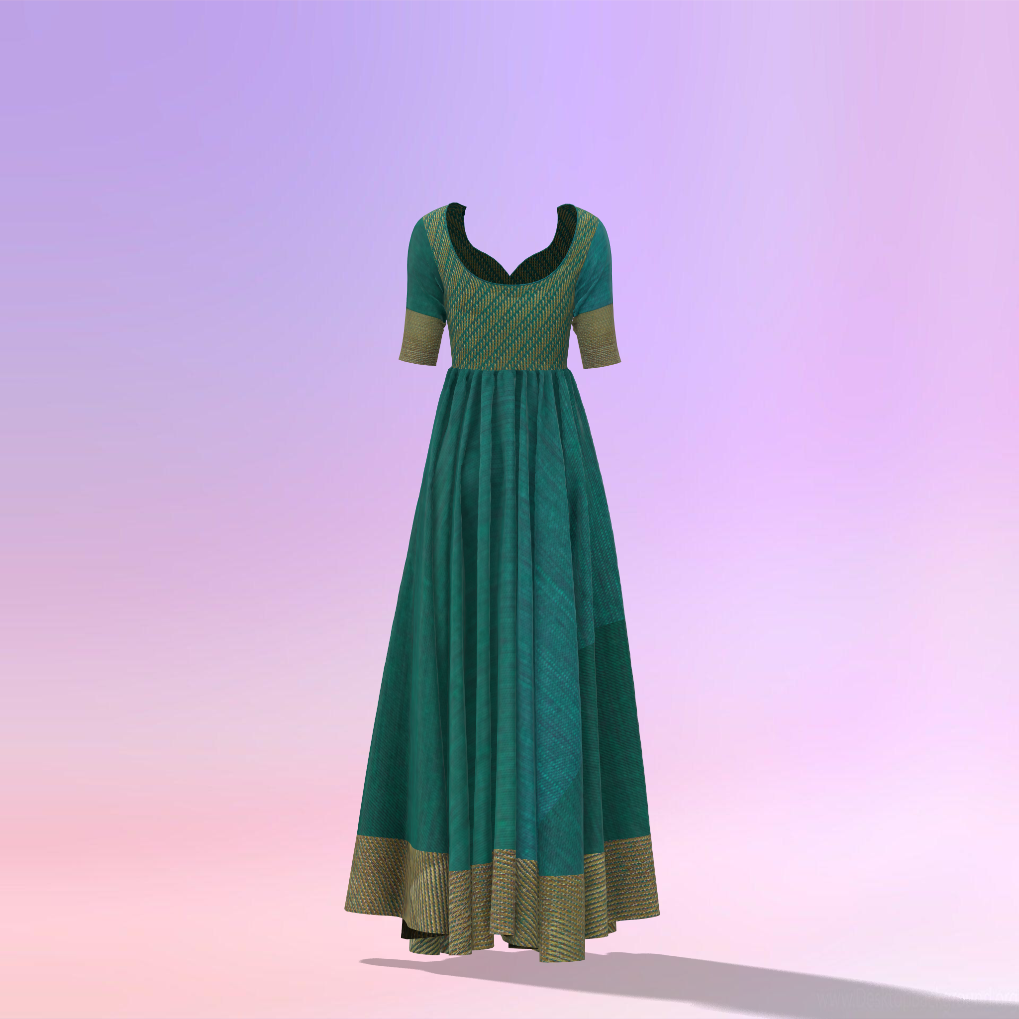 Made to Measure - Sungudi Gown in Green with contrast border and zari –  Shobitam