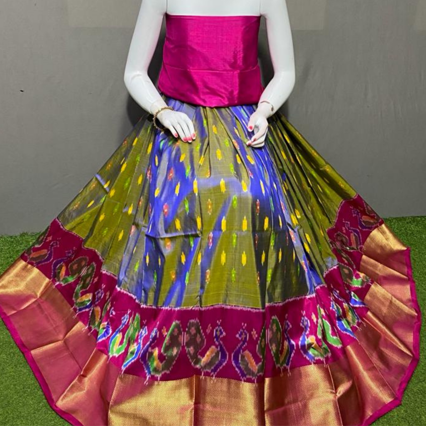Ikkat lehenga online hot sale