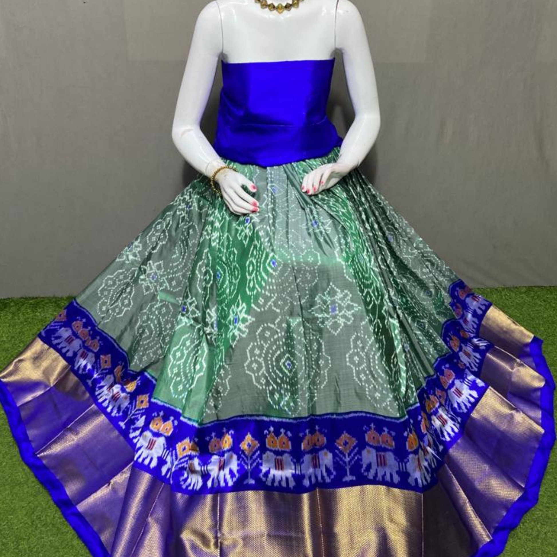 Ikkat lehengas top with price