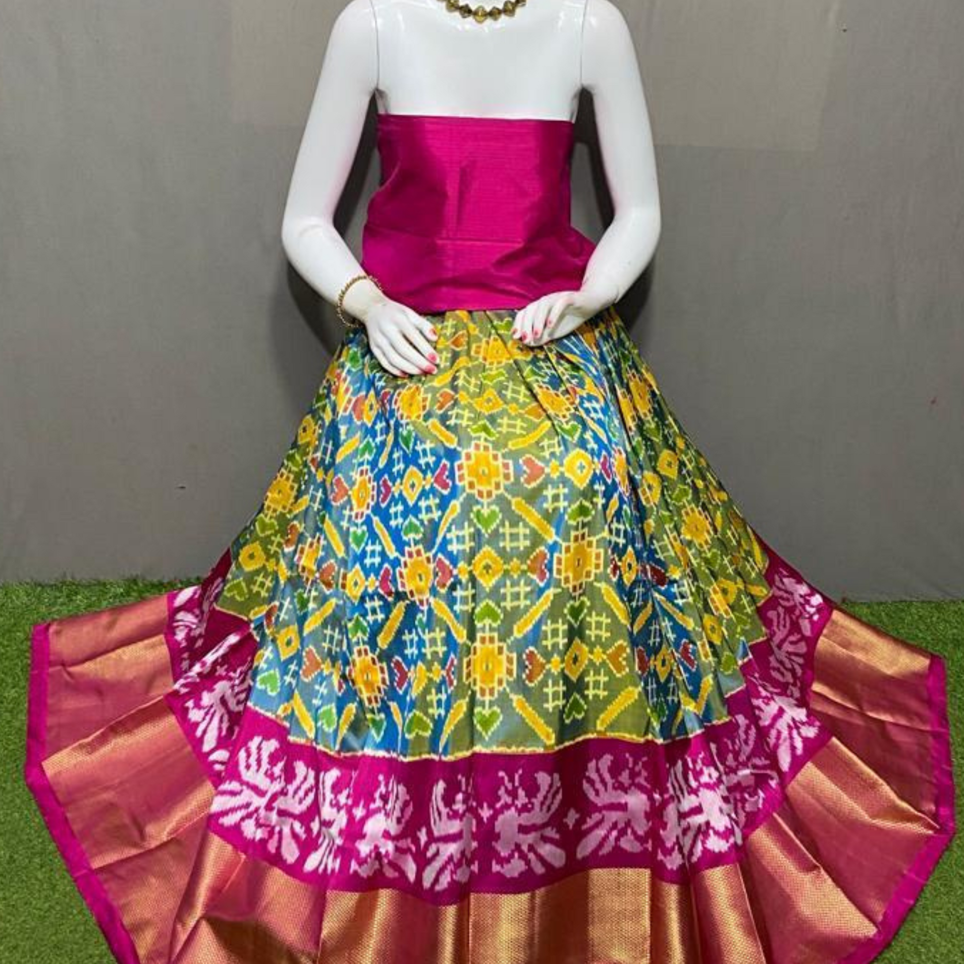 Ikkat lehengas online best sale shopping