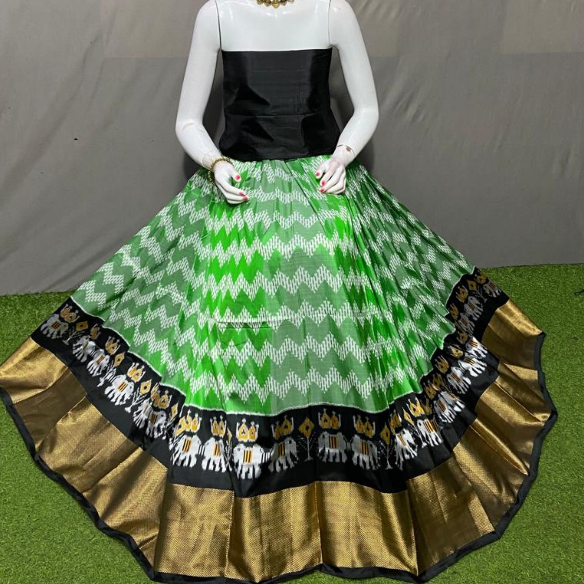 Ikkat sales lehenga online