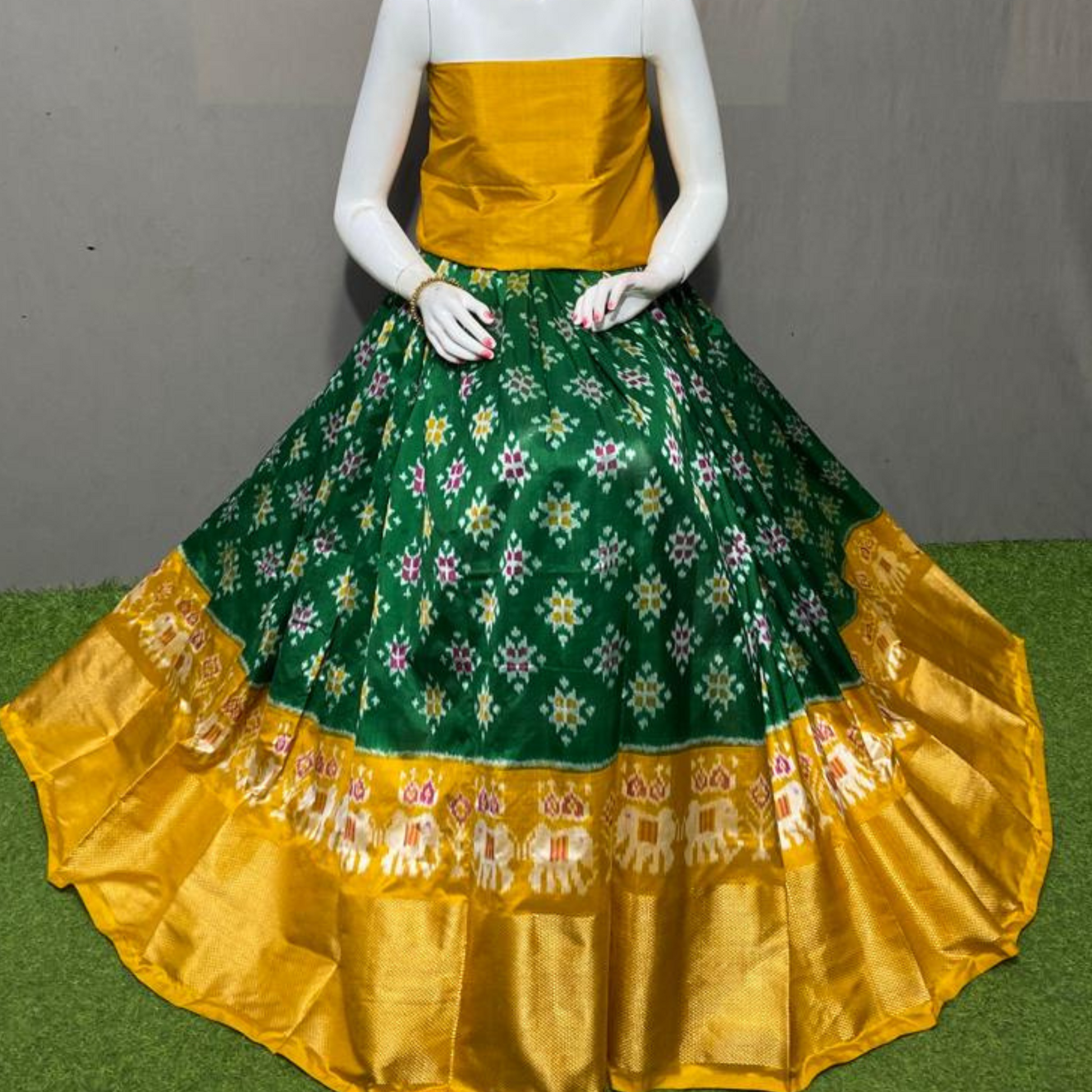 Ikkat deals lehenga choli