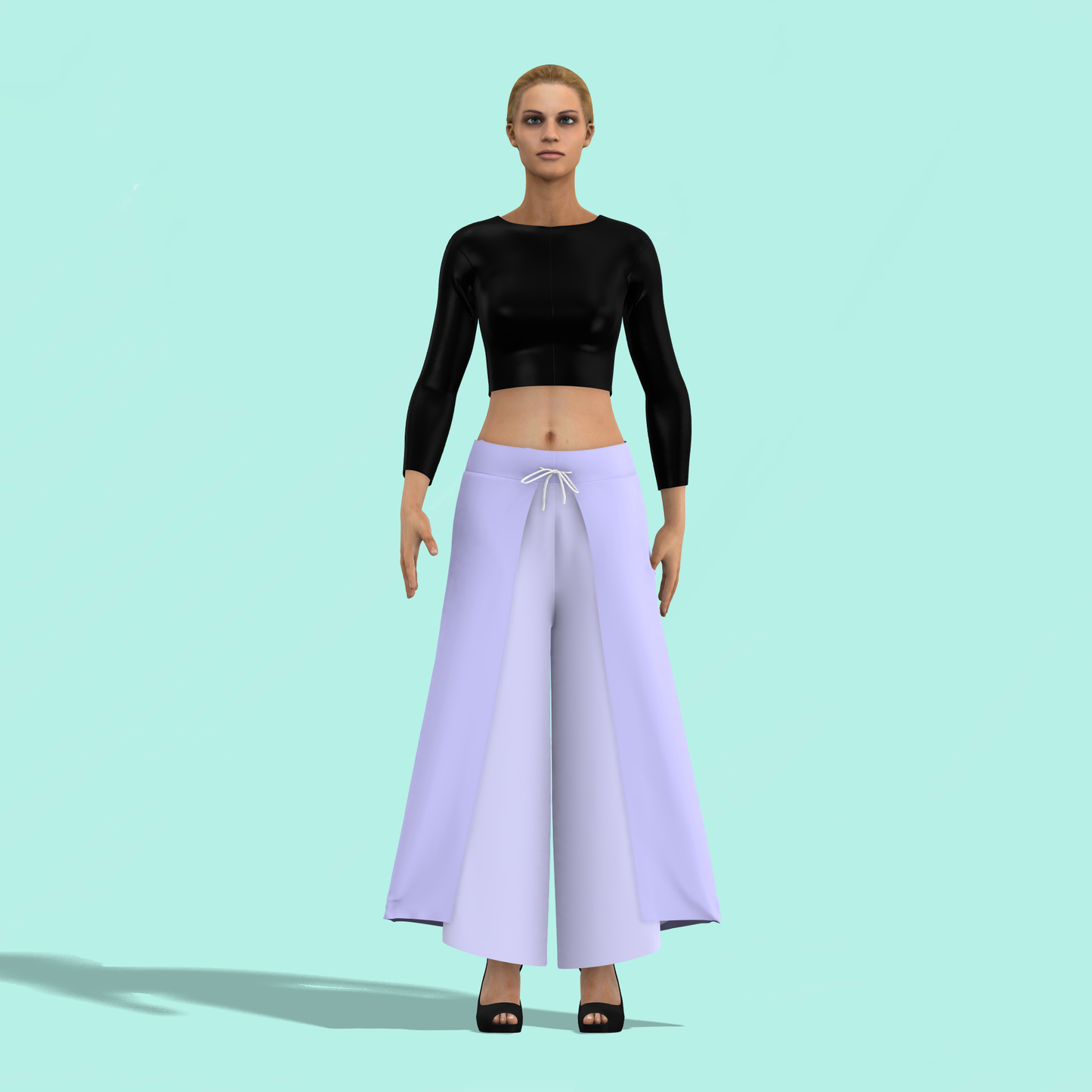 Graceful Wrap Delight Customised Palazzo Pants - CPS010 (Stitching Service)