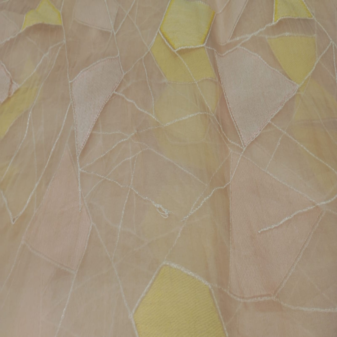 Pink Organza Embroidery Grid
