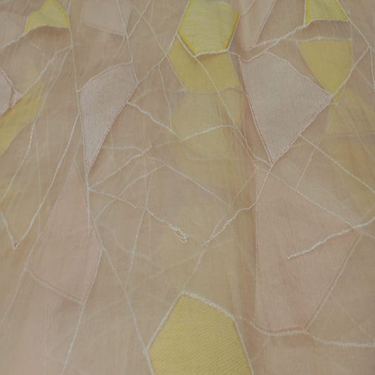 Pink Organza Embroidery Grid