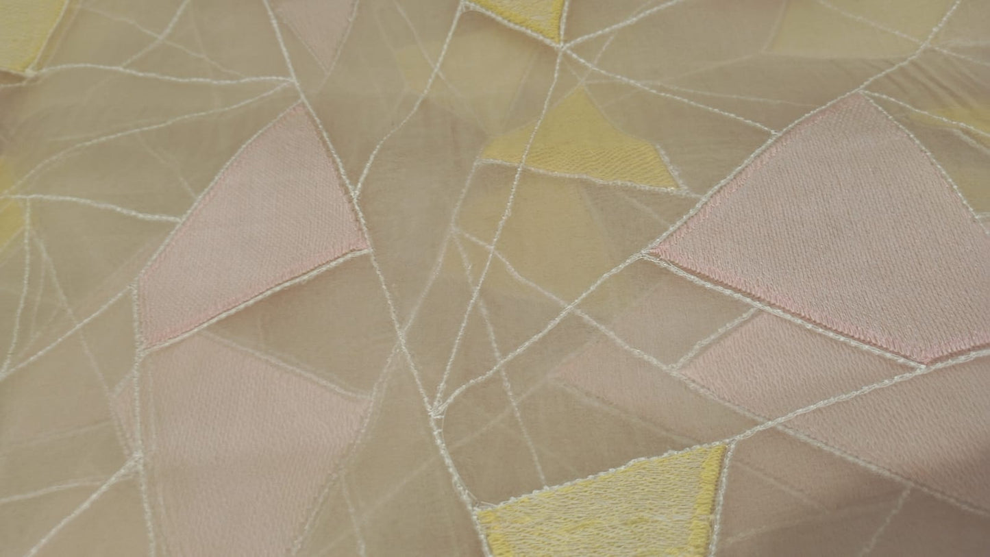 Sandal Organza Embroidery Grid