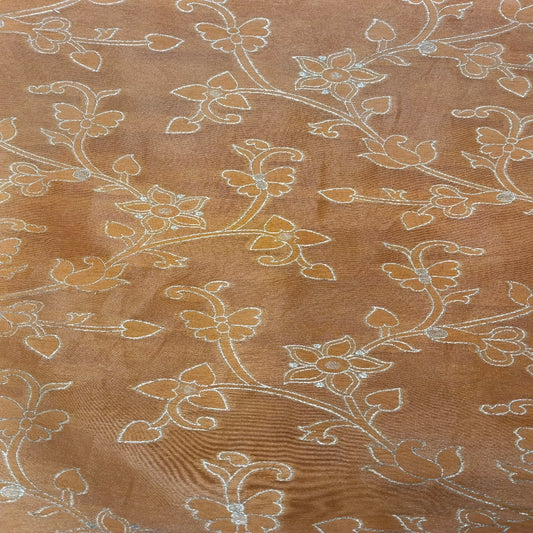 orange banarasi silk 