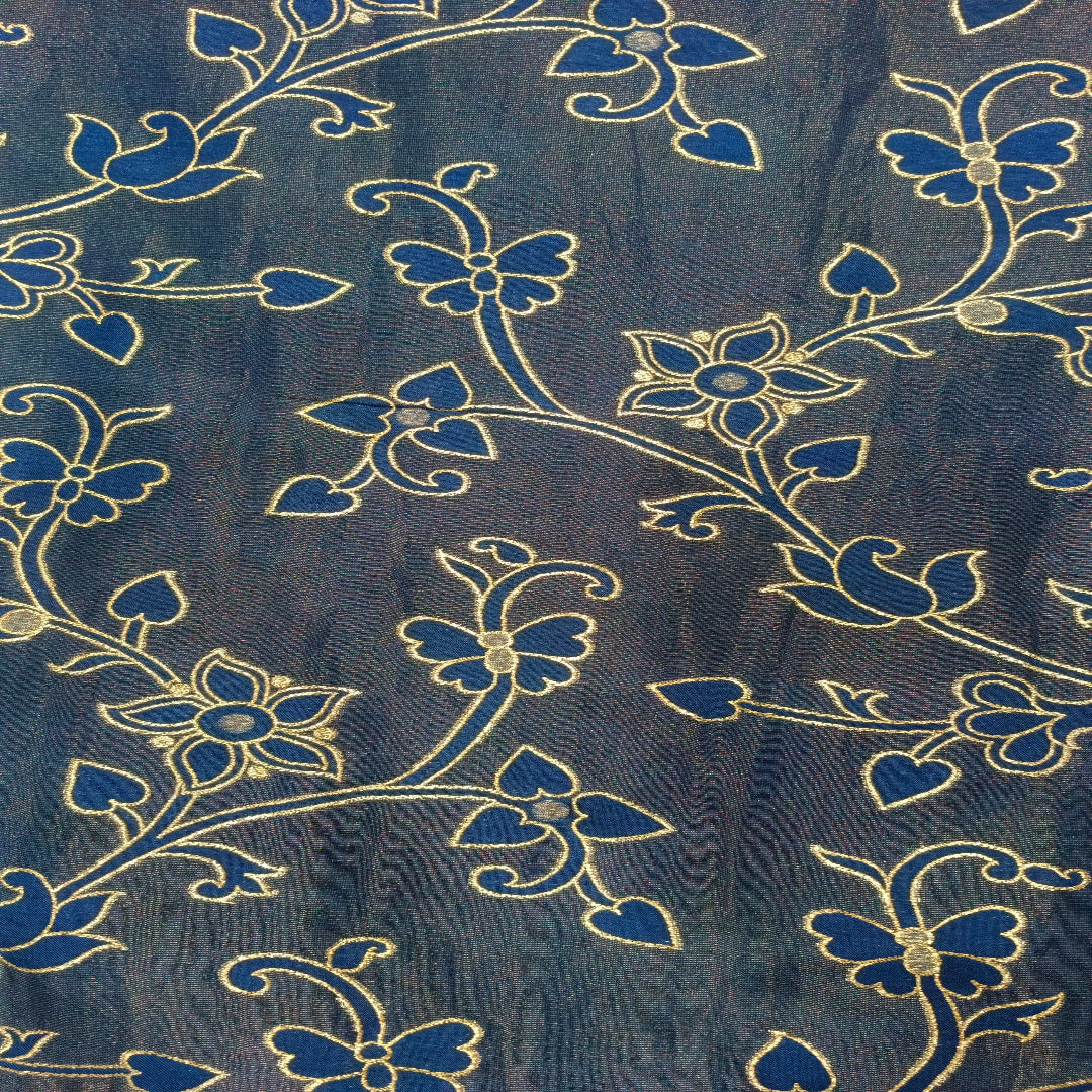 Blue Banarasi Silk Fabric