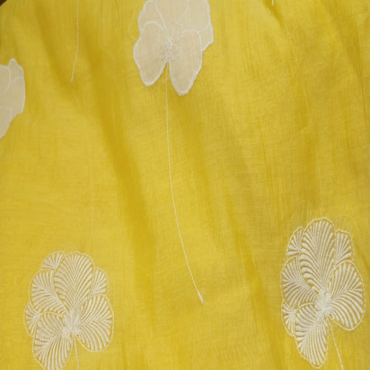 Yellow White Chanderi Cotton