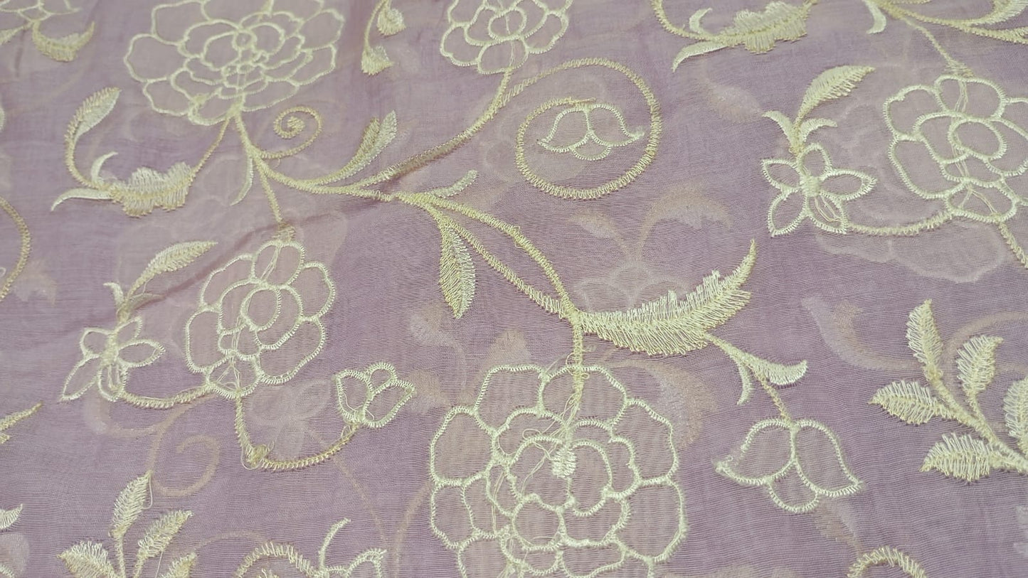 Lavender Chanderi Embroidery