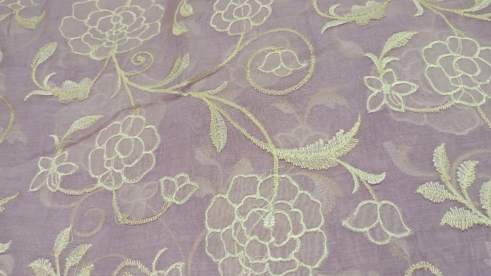 Lavender Chanderi Embroidery